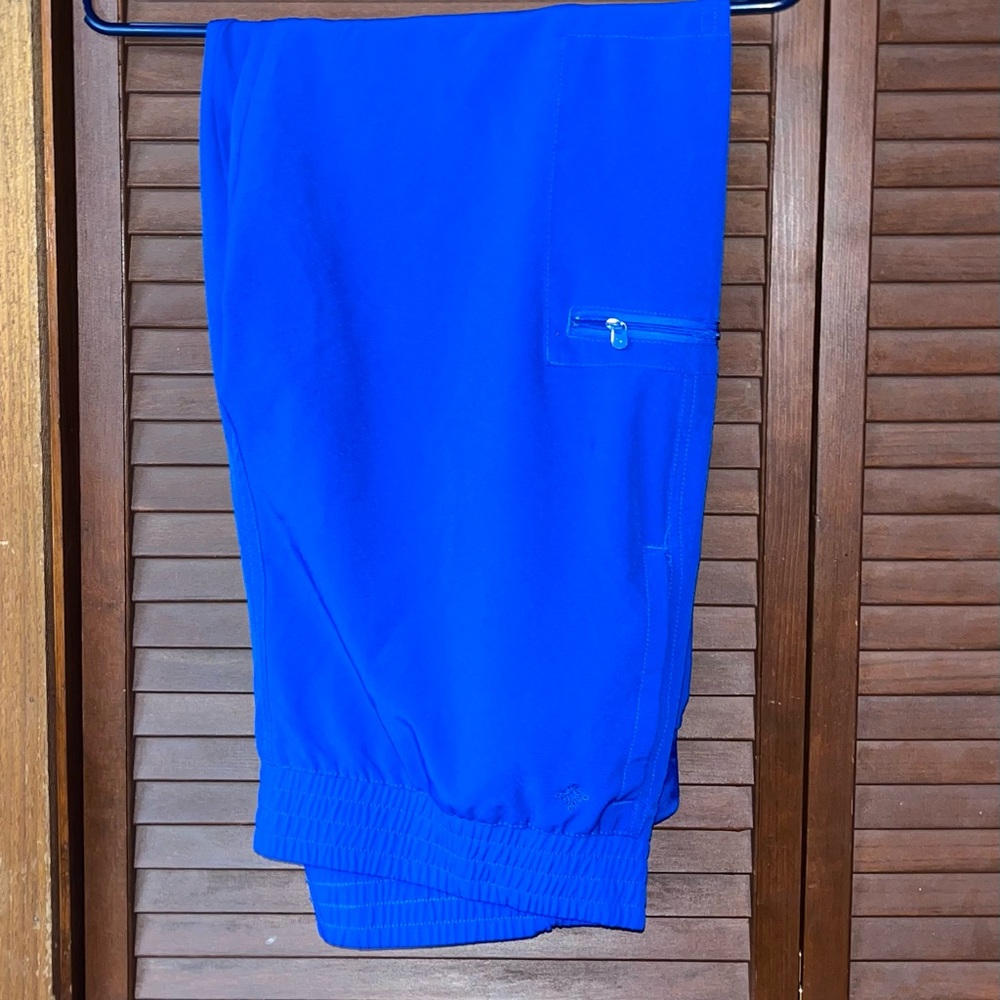 Royal blue scrub pants. Jogger style